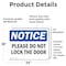 Signmission Please Do Not Lock The Door, 24 in W x Rectangle, Vinyl Decal OS-2PACK-NS-D-1824-L-17401 - alternate 2